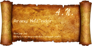 Arany Nándor névjegykártya