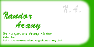 nandor arany business card